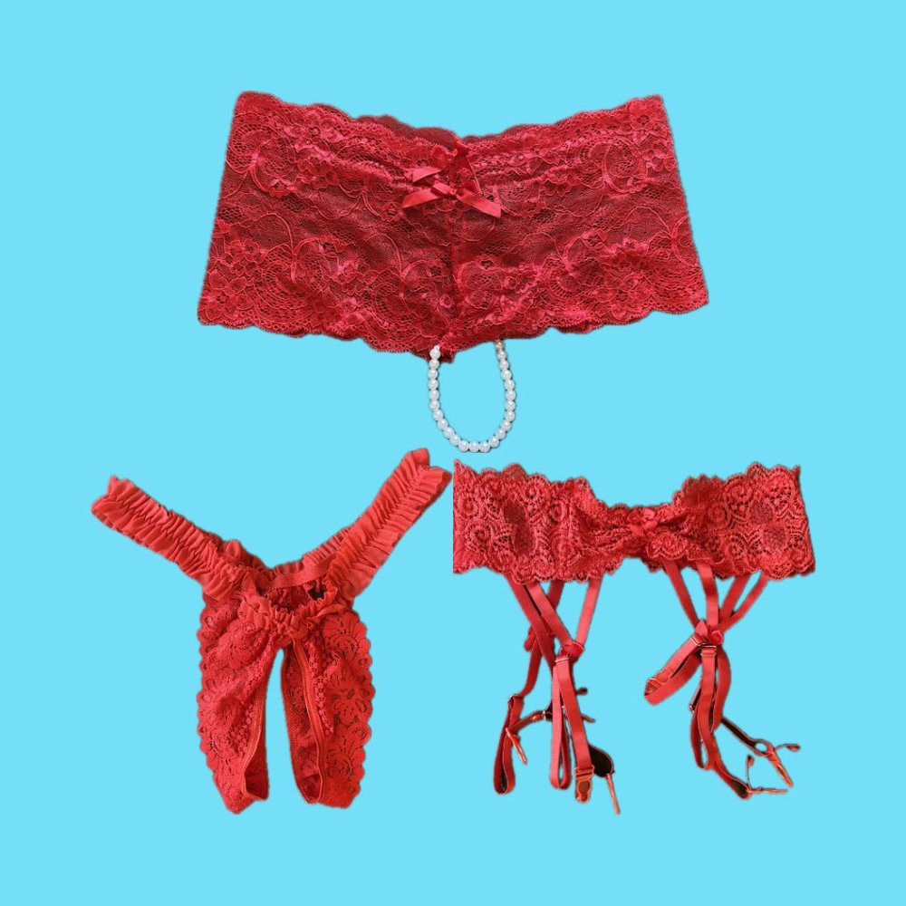 Sexy red lingerie set